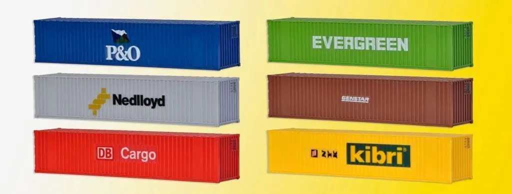 Kibri 10922 - 40-Fuss-Container 6 Stück H0 1:87