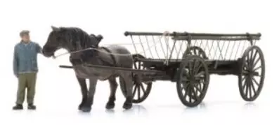 ARTITEC b.v. 316.144 - Heuwagen (leer) mit Figur Fertigmodell 1:160