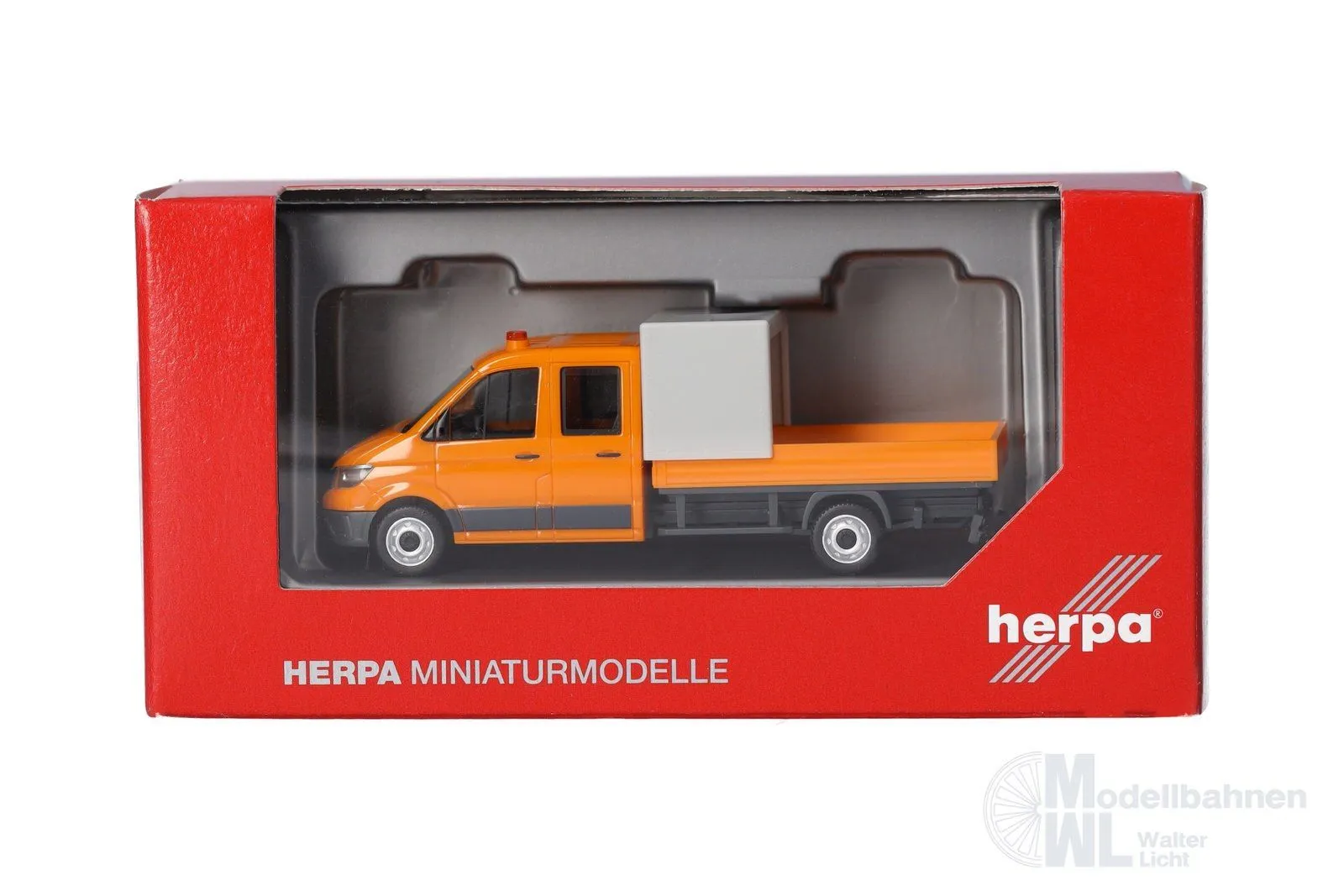 Herpa 099141 - MAN TGE DoKa mit Pritsche und Halbplane H0 1:87