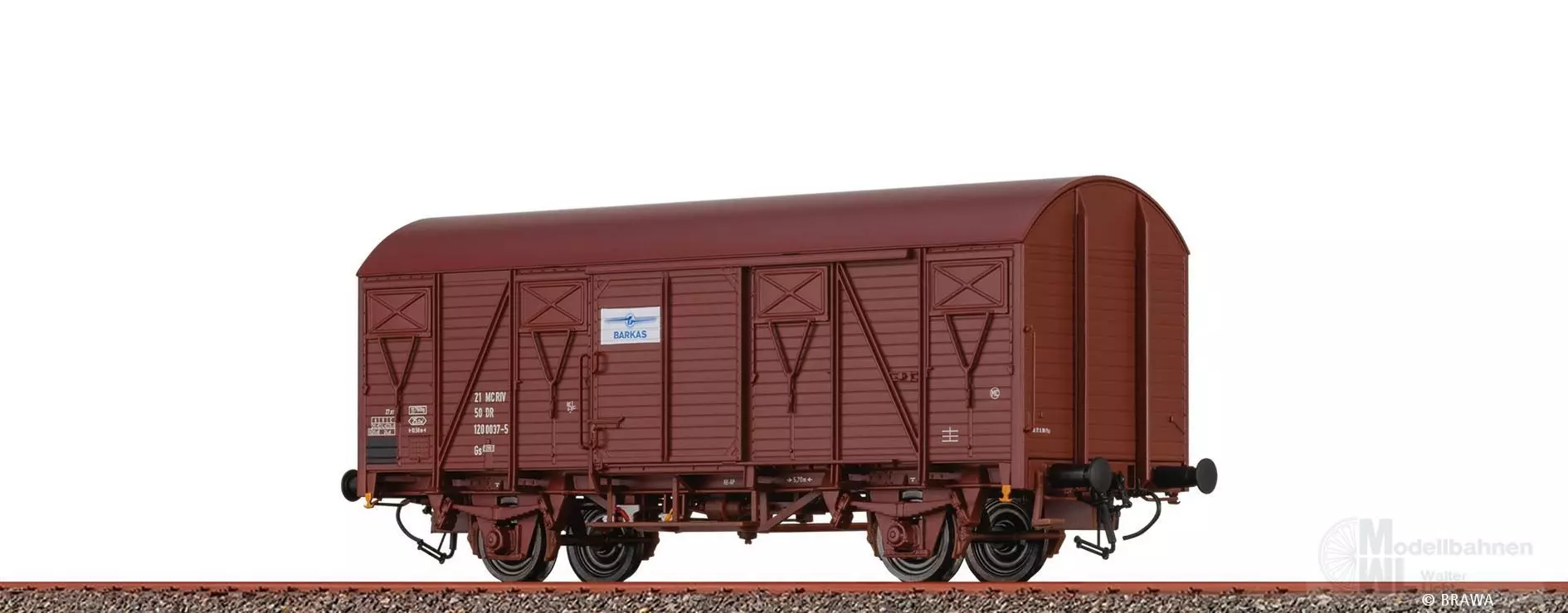 Brawa 50147 - Güterwagen ged.DR Ep.IV Gs1200 Barkas H0/GL
