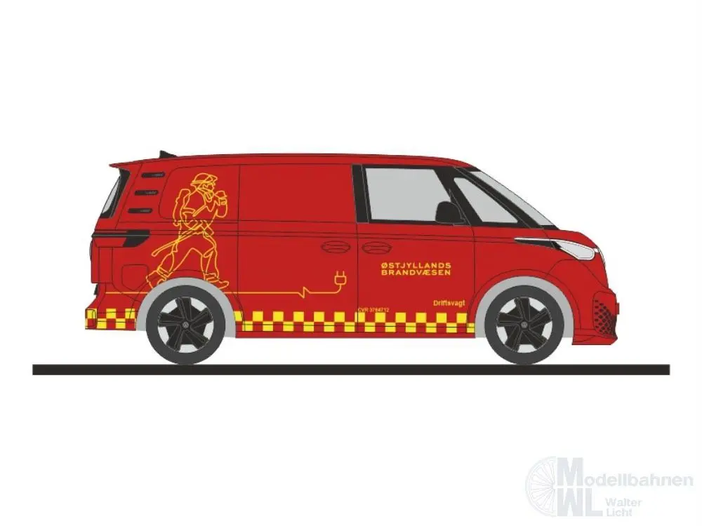 Rietze 51402 - Volkswagen ID.Buzz Cargo Ostjyllands Brandvaesen (DK) H0 1:87