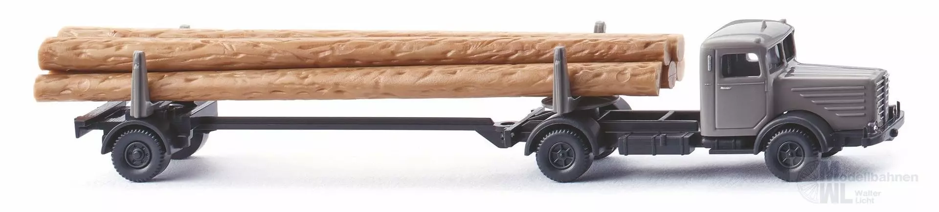 Wiking 094703 - Langholztransporter Büssing 8000 steingrau N 1:160