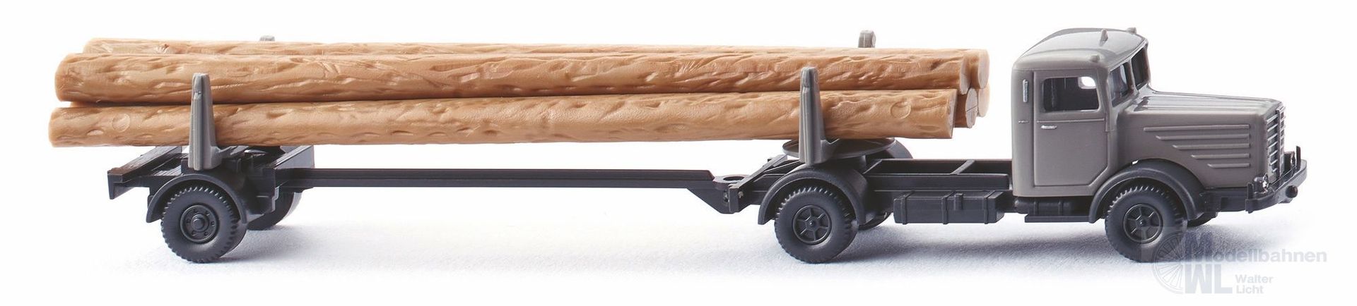 Wiking 094703 - Langholztransporter Büssing 8000 steingrau N 1:160