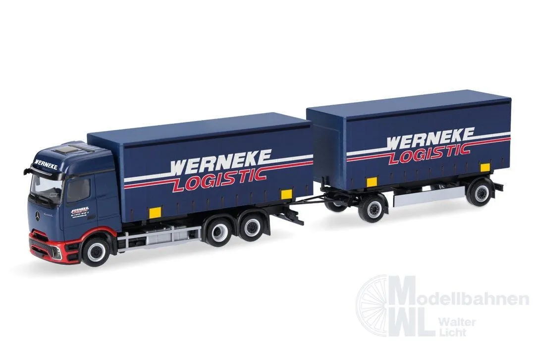 Herpa 321983 - Mercedes-Benz Actros L ProCabin Wechsel-Gardinenplanen-Hängerzug Werneke