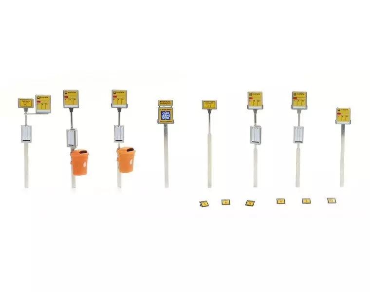 ARTITEC b.v. 10389 - Haltestellenschilder Satz BAUSATZ H0 1:87