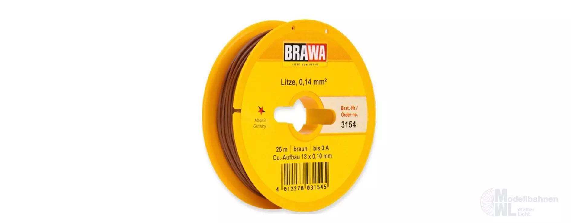 Brawa 3154 - Litze braun 25 Meter