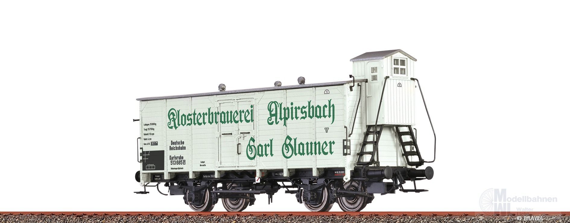 Brawa 49879 - Bierwagen DRG Ep.II Alpirsbach Karlsruhe 513 686 H0/GL Brawa 49879 - Bierwagen DRG Ep.II Alpirsbach Karlsruhe 513 686 H0/GL