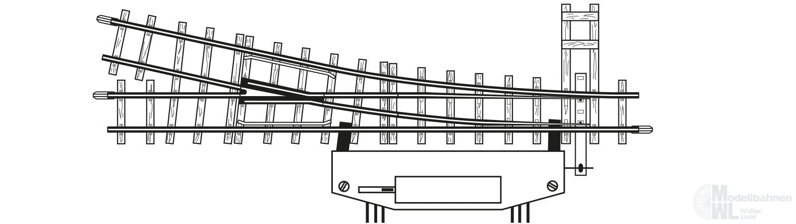Bemo 4006000 - Weiche rechts elektrisch 12° 147 mm R517 H0e