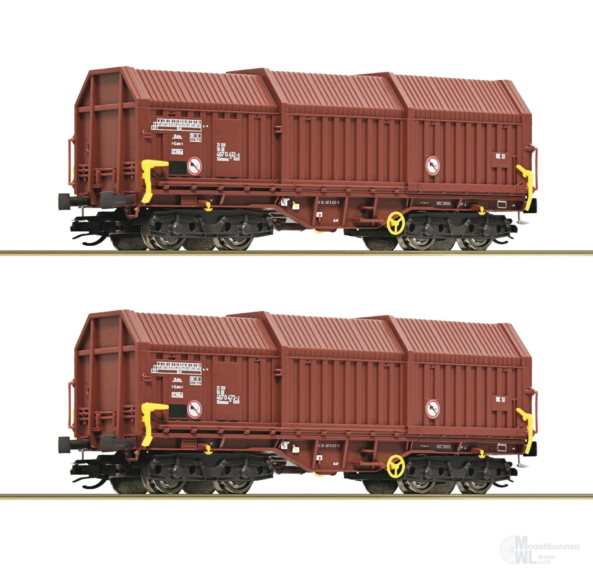 Roco 6680009 - Teleskophaubenwagen Set DR Ep.IV 2.tlg. TT 1:120