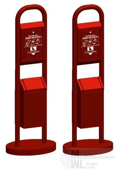 Rietze 70292 - Hundetoilette rot 2 Stück H0 1:87