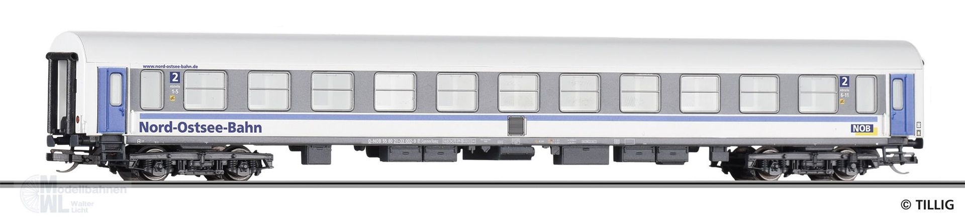 Tillig 502331 - Personenwagen Nord-Ostsee-Bahn Ep.VI 2.Kl. TT 1:120