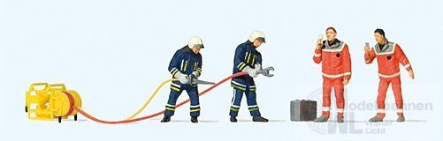 Preiser 10625 - Feuerwehrmänner in moderner Einsatzkleidung H0 1:87