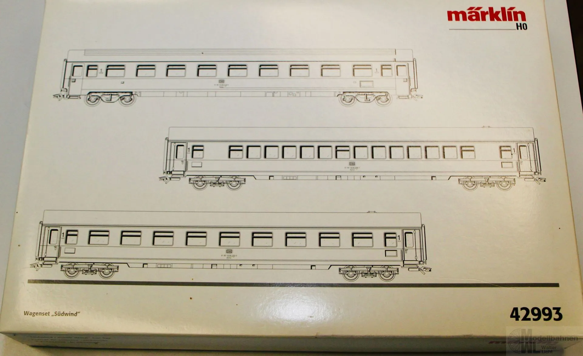 Märklin 42993 - MÄRKLIN - Personenwagen Set DB Ep.IV Südwind 3.tlg. H0/WS