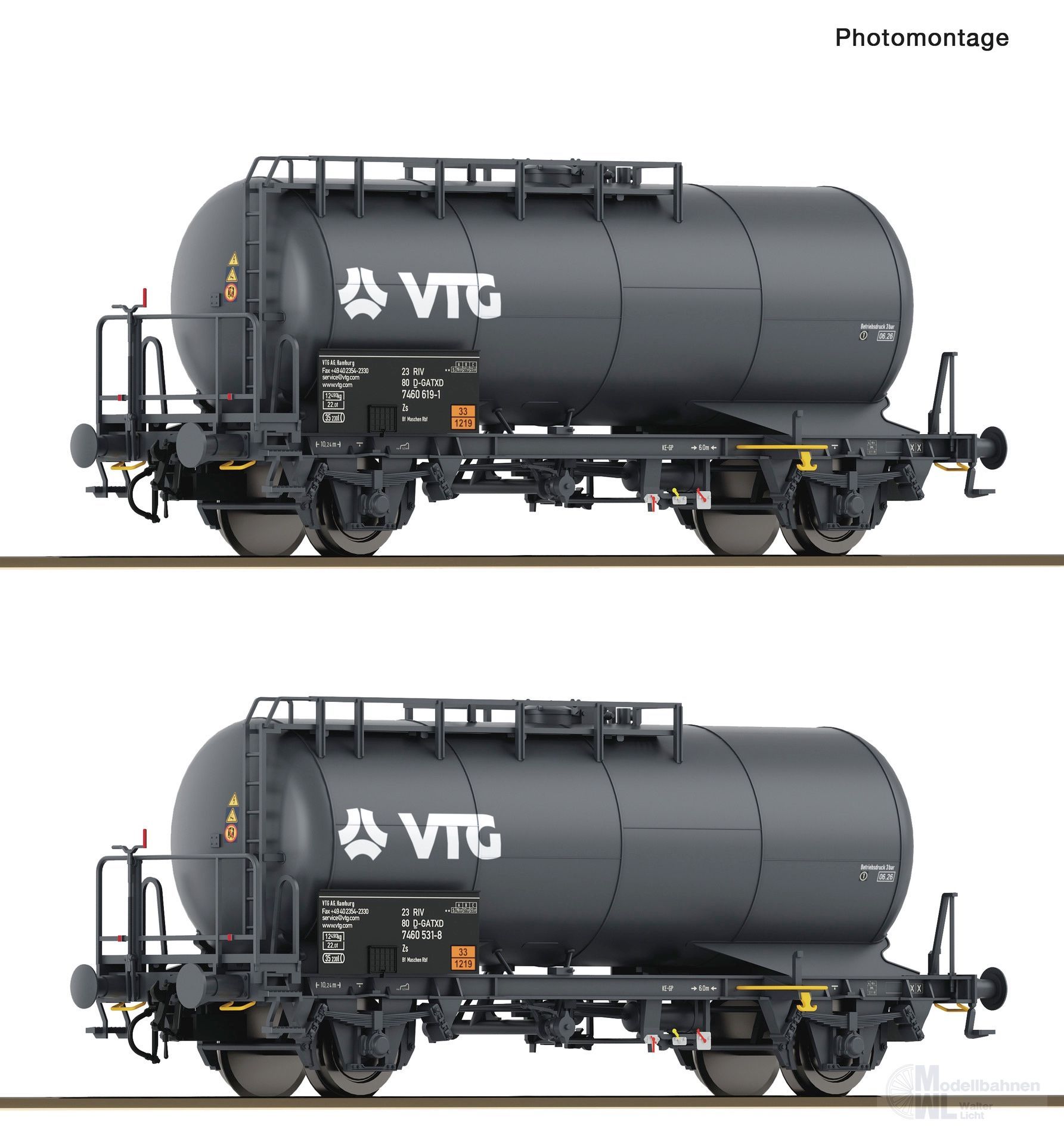 Roco 6600246 - Kesselwagen Set VTG Ep.V/VI 2.tlg. H0/GL