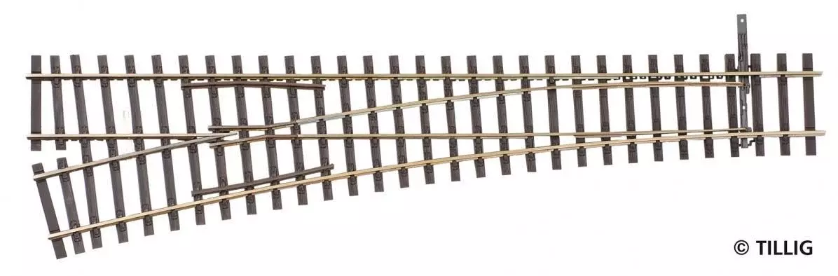 Tillig 85344 - Weiche links Herzstückwinkel 11° Länge 228 mm H0/GL