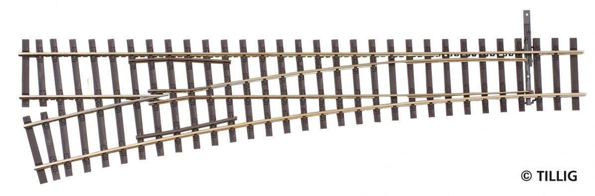 Tillig 85344 - Weiche links Herzstückwinkel 11° Länge 228 mm H0/GL