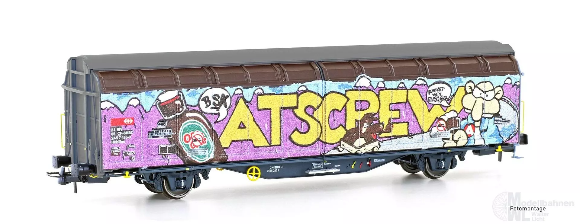 Hobbytrain 45108 - Schiebewandwagen Hbbillns SBB Ep.VI Graffiti-Serie Nr.6 H0/GL