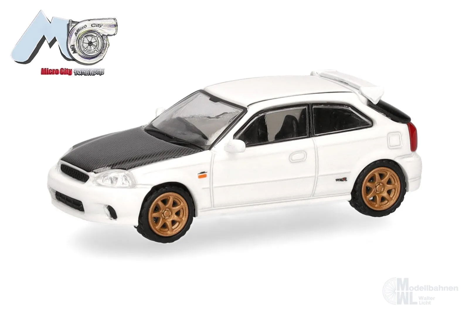 Herpa 87MC000156 - Honda Civic Type R (EK9) weiß H0 1:87