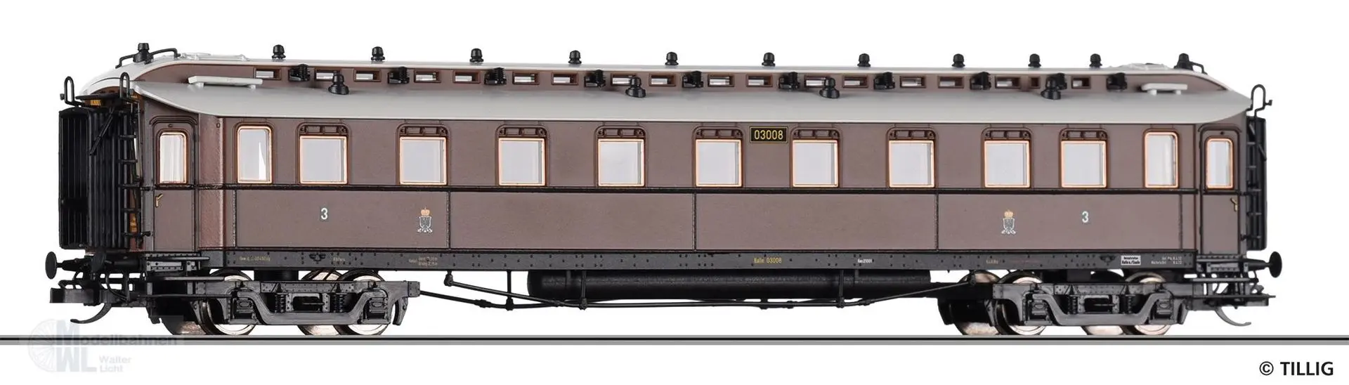 Tillig 12013 - Personenwagen KPEV Ep.I 3.Kl. TT 1:120