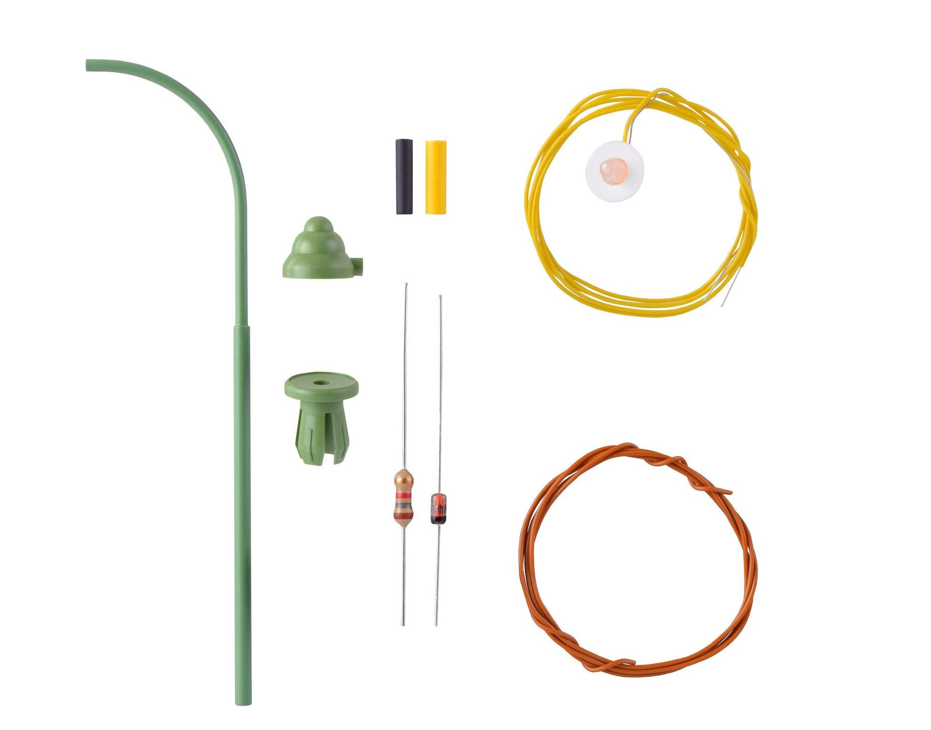 Viessmann 6729 - Bausatz Einheits Gaslaterne grün LED warmweiß H0 1:87