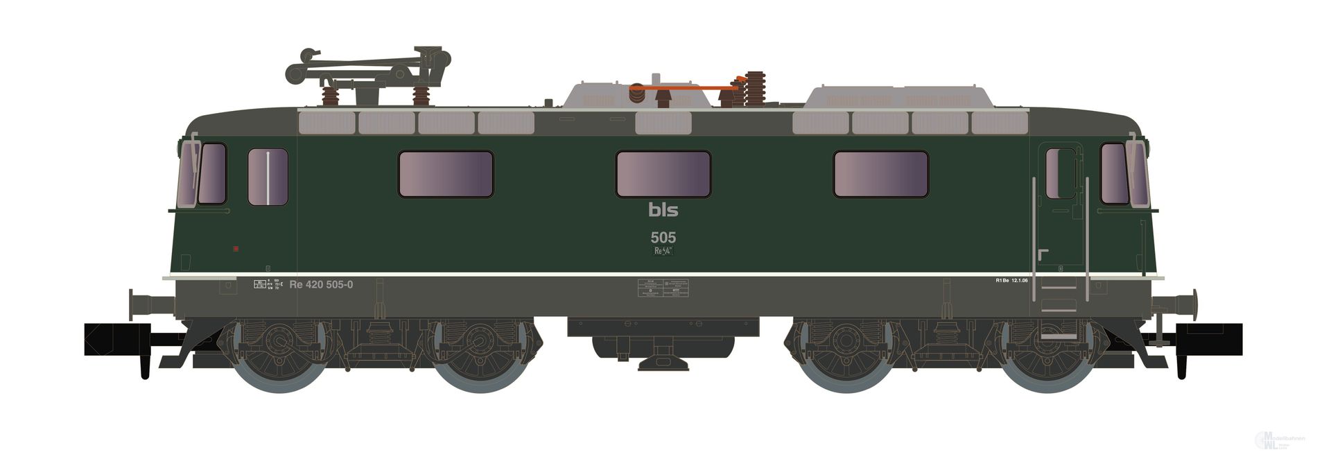Hobbytrain 3030 - E-Lok Re 420 505 BLS Ep.V grün N 1:160