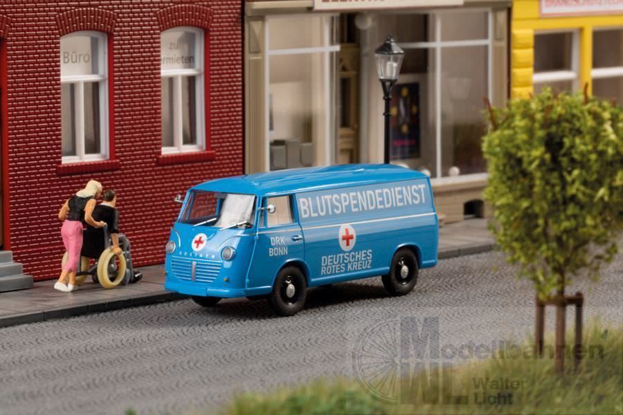 mini car 66008 - Goliath Express 1100 Kastenwagen DRK-Blutspendedienst H0 1:87