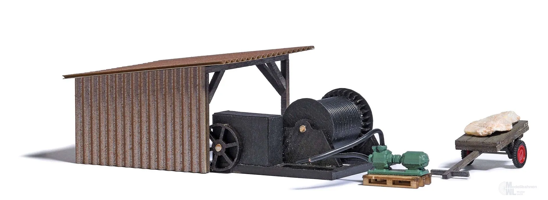 Busch 1977 - Wasserpumpe/Winde/Wagen H0 1:87