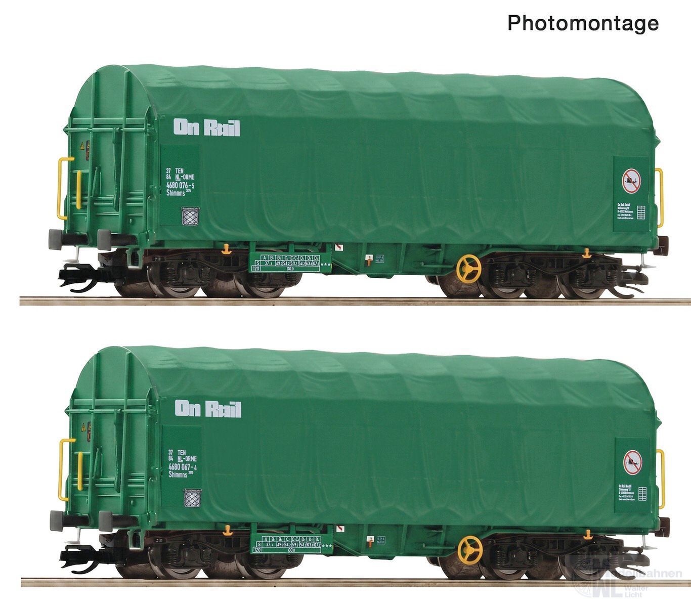 Roco 6680056 - Schiebeplanenwagen Set OnRail Ep.VI 2.tlg. TT 1:120