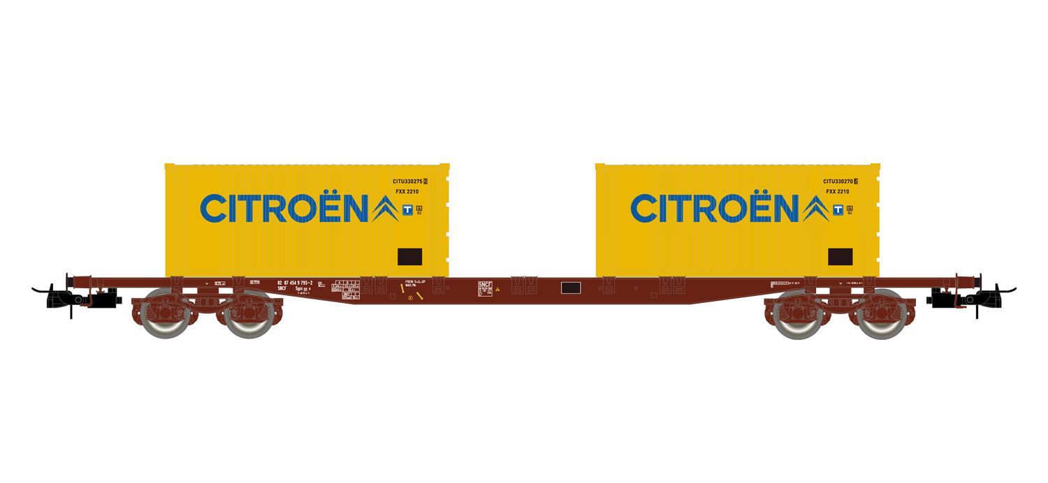 Jouef 6242 - Containertragwagen SNCF Ep.IV Container Citroen H0/GL