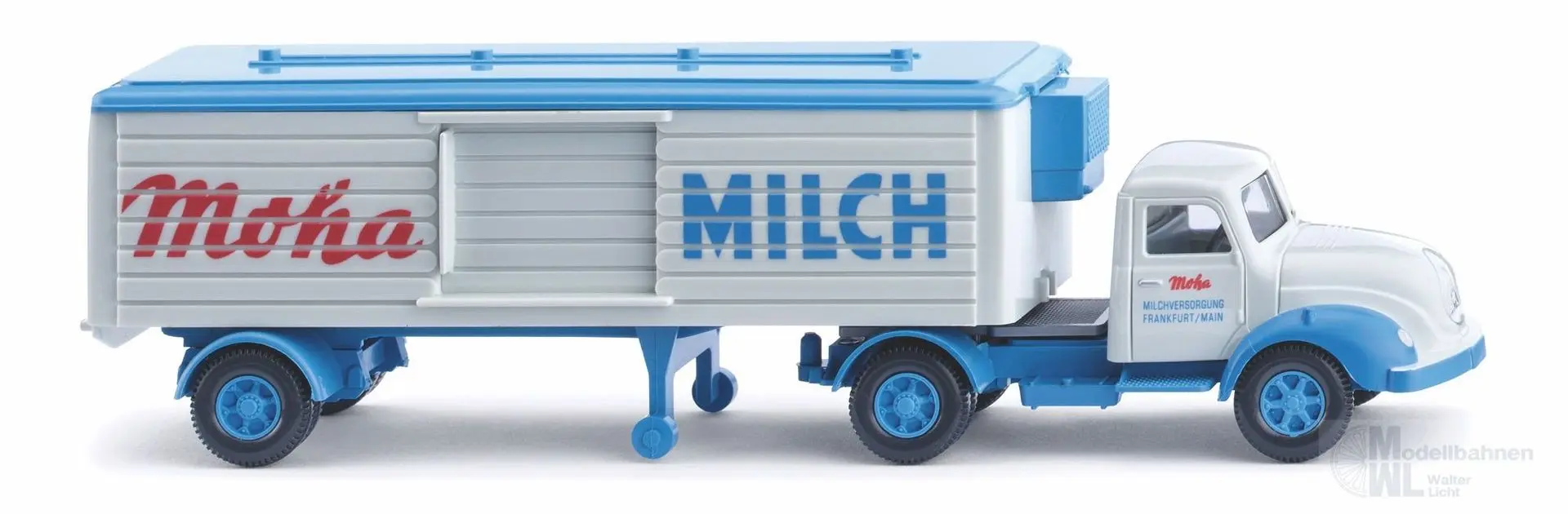 Wiking 052004 - Kühlkoffersattelzug Magirus Moha Milch H0 1:87