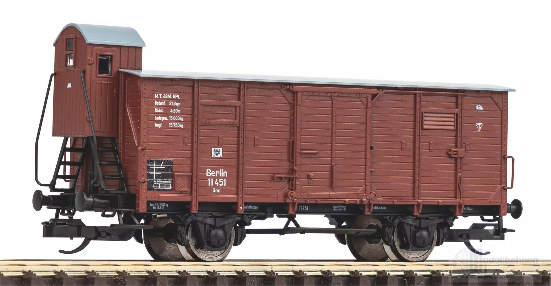 Piko 47779 - Güterwagen ged. KPEV Ep.I mit Bremserhaus TT 1:120