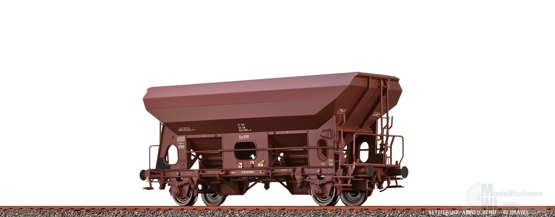 Brawa 49551 - Selbstentladewagen DR Ep.IV Fcs6450 H0/GL Brawa 49551 - Selbstentladewagen DR Ep.IV Fcs6450 H0/GL
