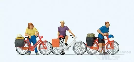 Preiser 10637 - Stehende Radfahrer an der Bah H0 1:87