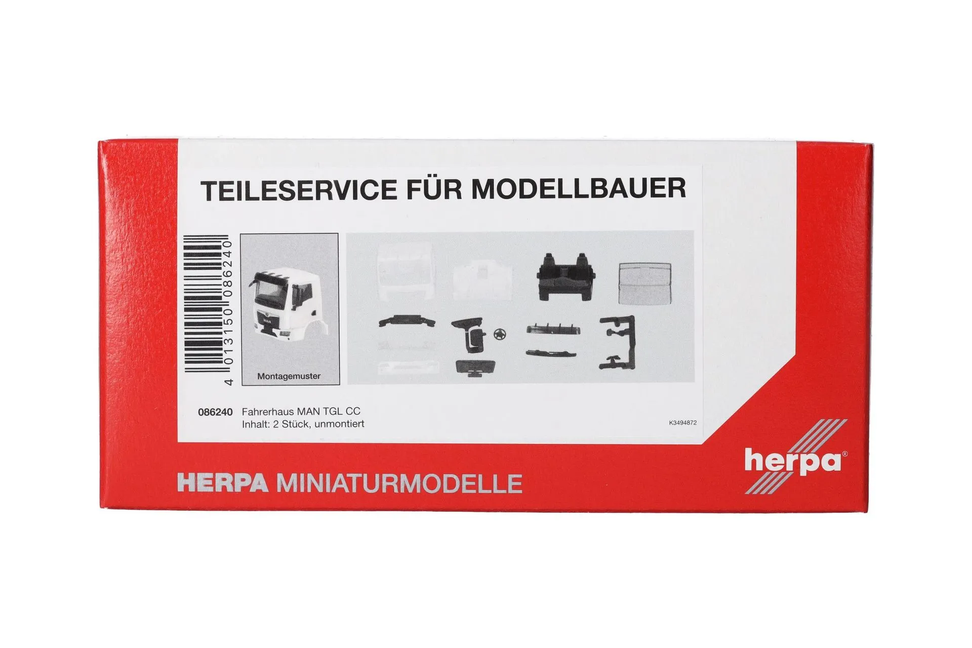Herpa 086240 - TS FH MAN TGL CC, weiß, 2Stück H0 1:87