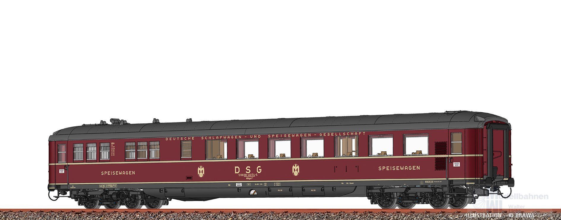 Brawa 51086 - Speisewagen DSG Ep.IV WRüghe152 H0/GL BASIC