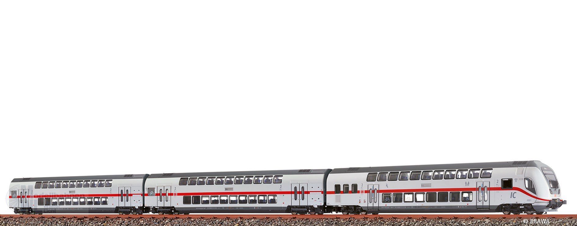 Brawa 44560 - TWINDEXX Vario® DB Ep.VI 3.tlg. IC2-Doppelstock-Wagenset H0/GL BASIC