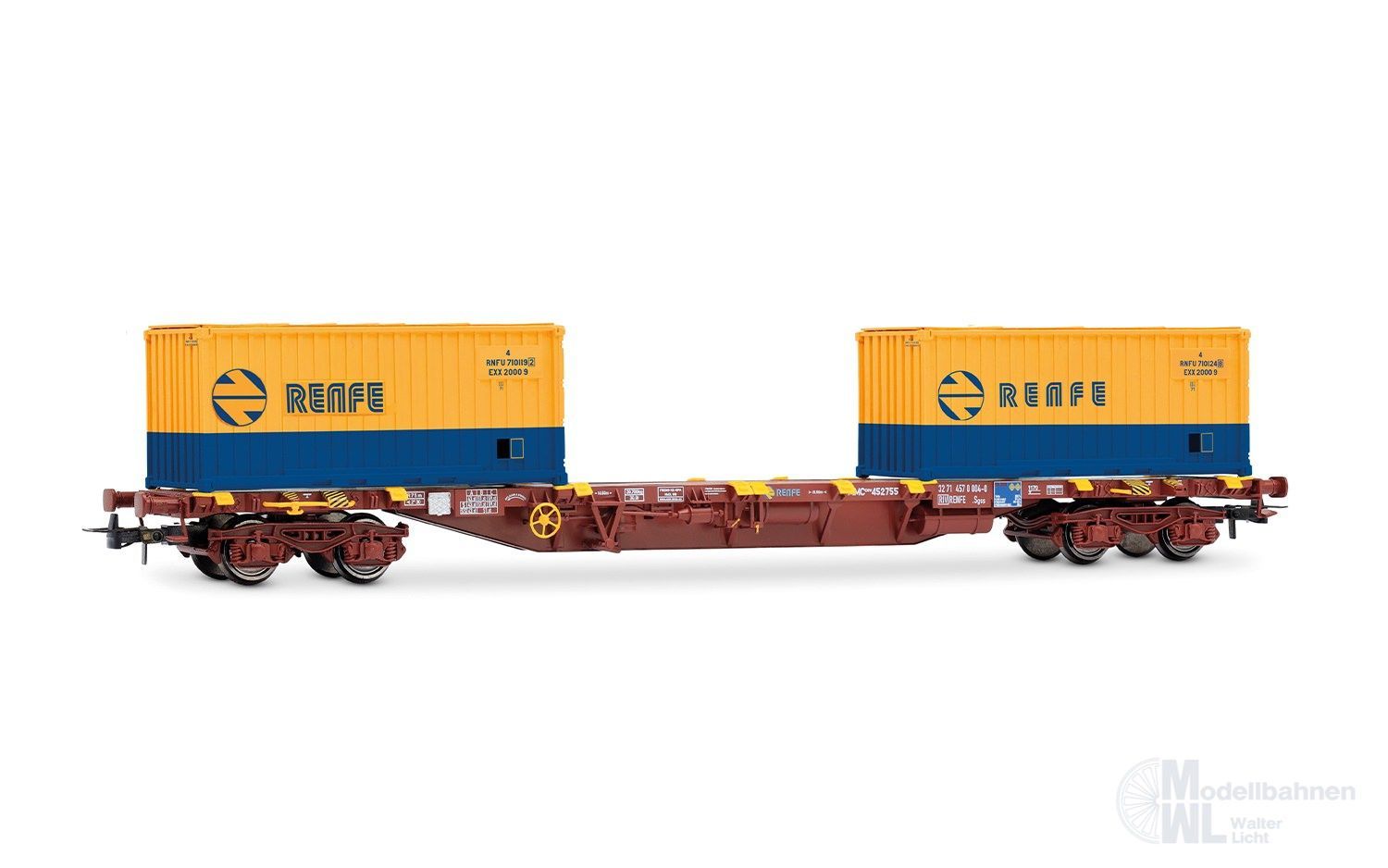 Electrotren 6101 - Containertragwagen RENFE Ep.IV beladen mit 2 x 20ft Container H0/GL