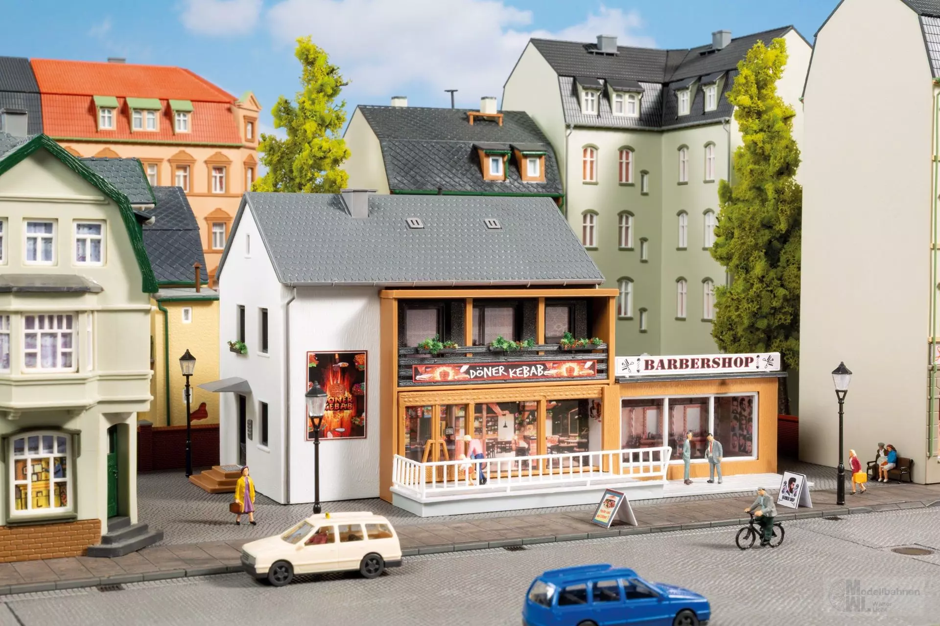 Auhagen 11479 - Döner und Barbershop H0 1:87 / TT 1:120