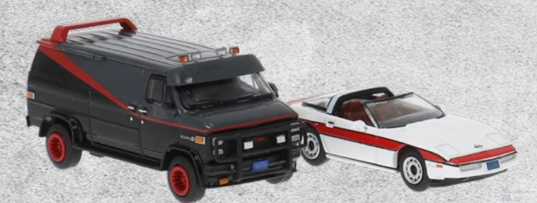 Brekina 90501 - Set mit GMC Vandura und Corvette C4 (PCX) H0 1:87