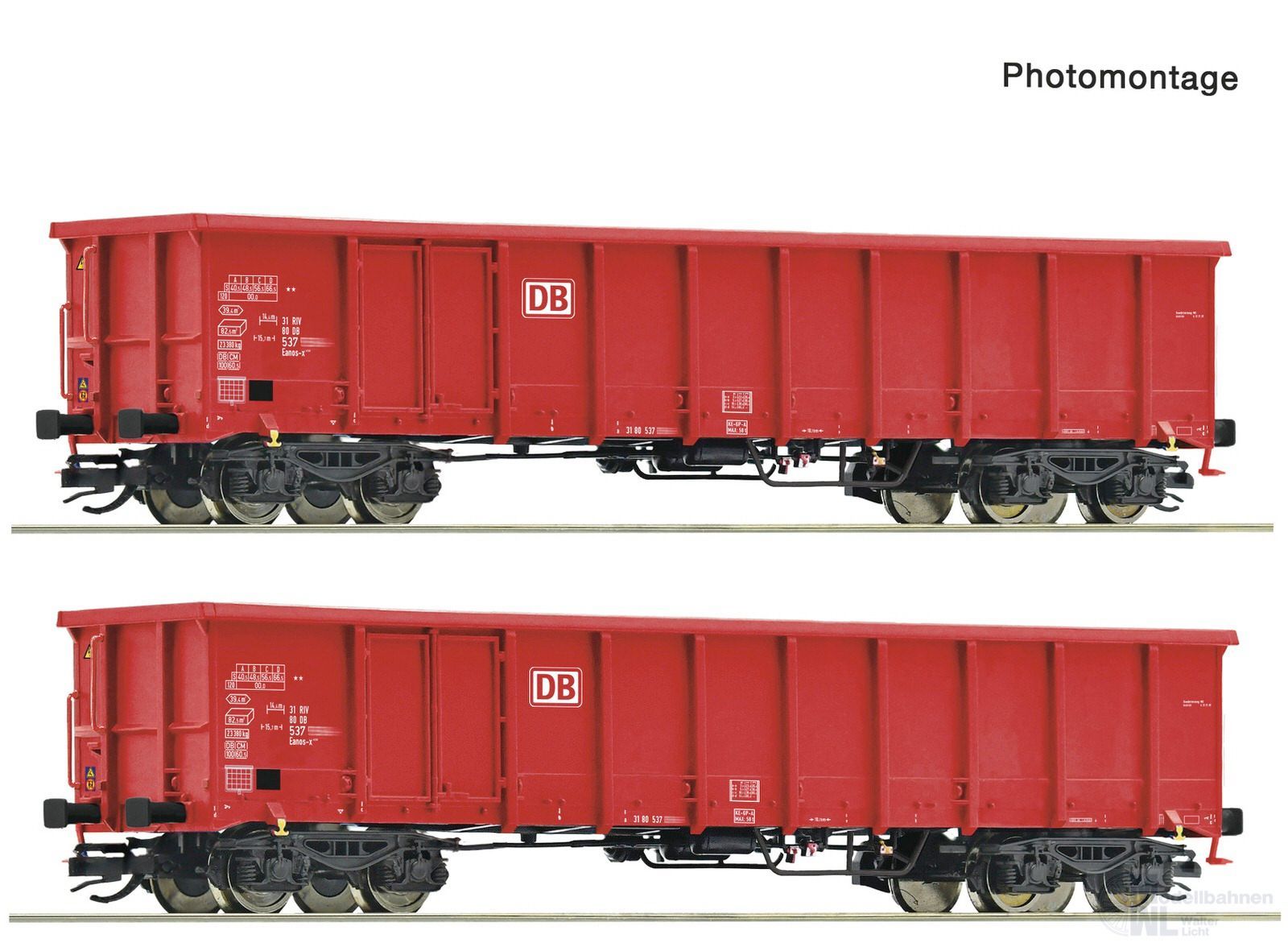 Roco 6680052 - Güterwagen Set DB Ep.VI EANOS 2.tlg. TT 1:120