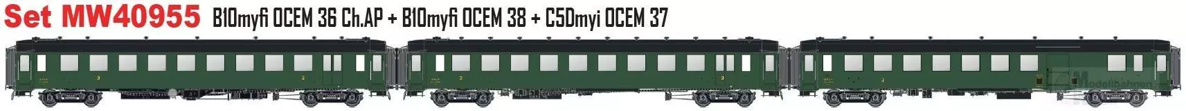 LS Models MW40955 - Personenwagen Set SNCF Ep.IIIc OCEM H0/GL