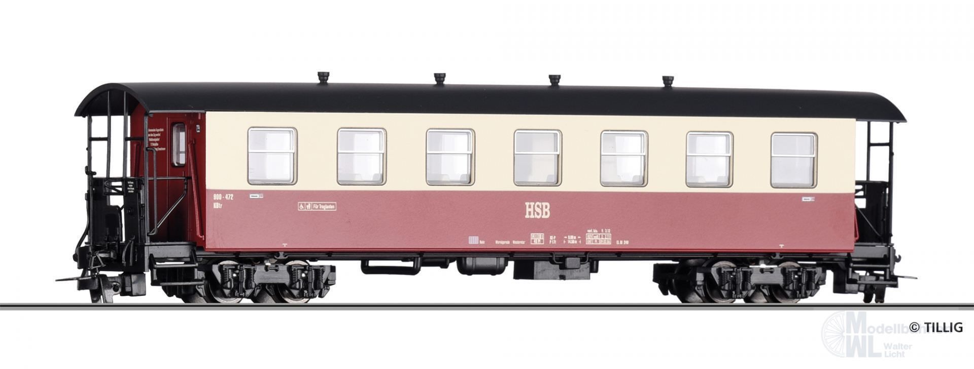 Tillig 03921 - Personenwagen HSB Ep.V/VI KBtr mit Traglasten H0e