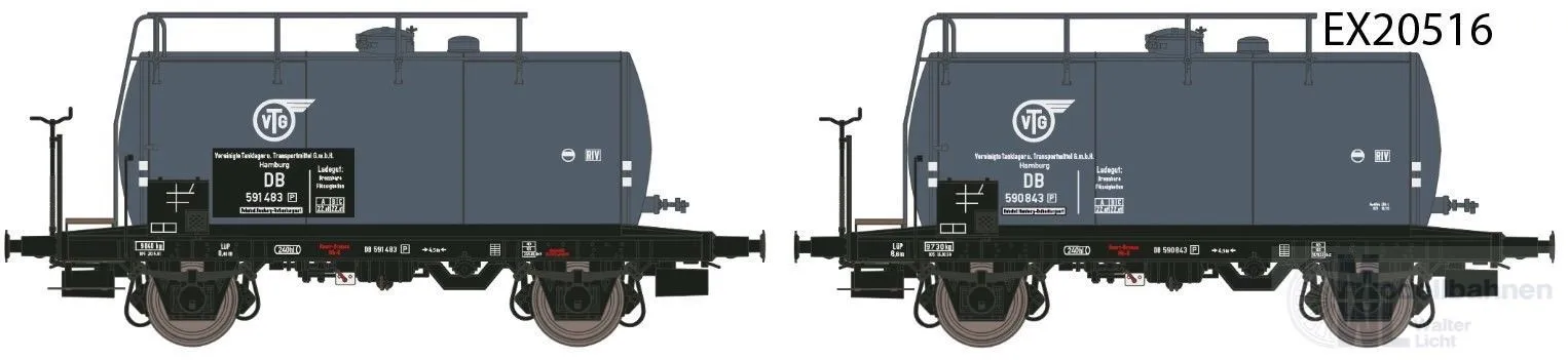 Exact Train 20516 - Kesselwagen Set DB Ep.III VTG 2.tlg. H0/GL