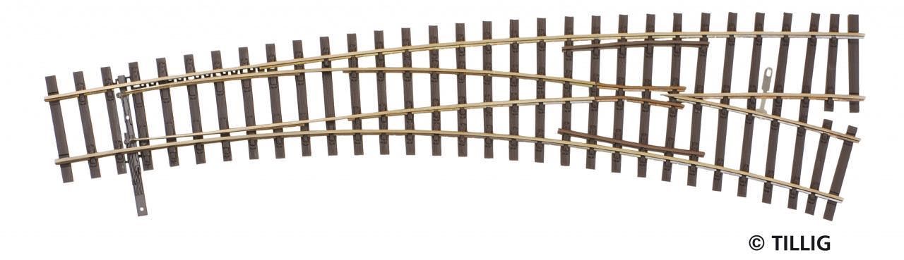 Tillig 85363 - Innenbogenweiche rechts 15°/30° Herzstückwinkel 11° H0/GL