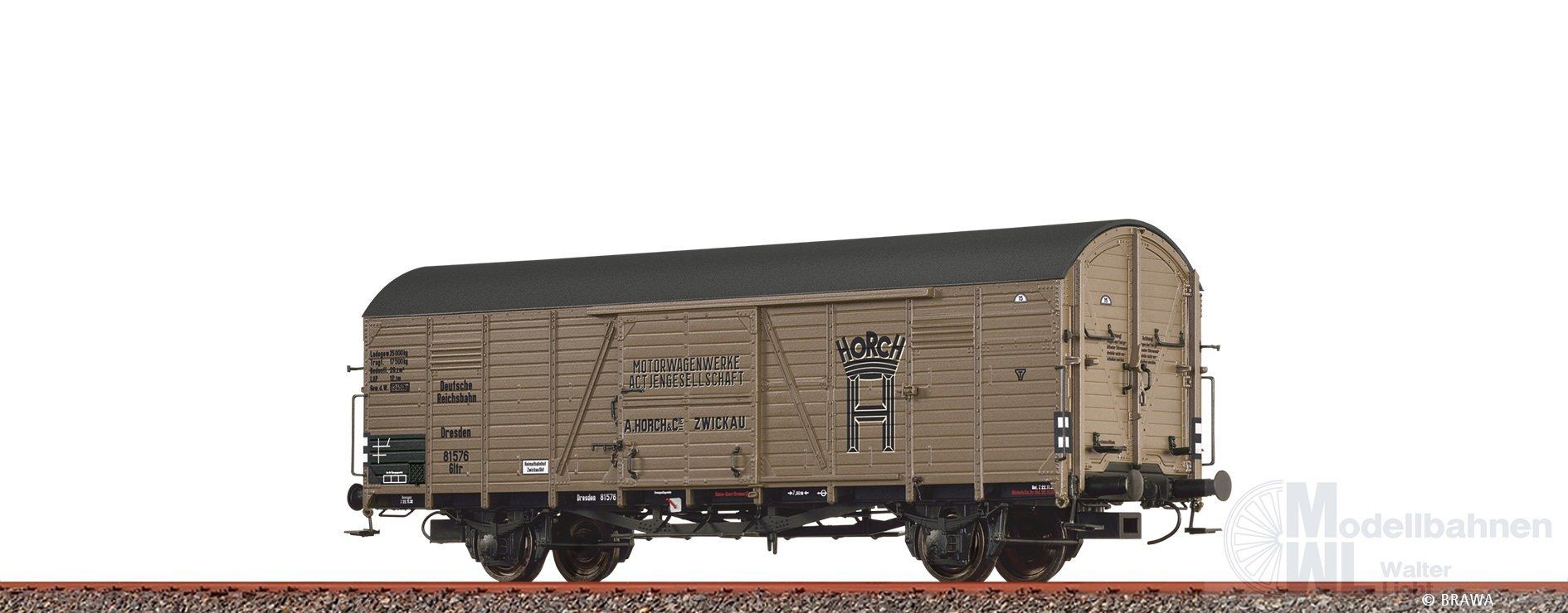 Brawa 50966 - Güterwagen ged. DRG Ep.II Horch Glt H0/GL Brawa 50966 - Güterwagen ged. DRG Ep.II Horch Glt H0/GL