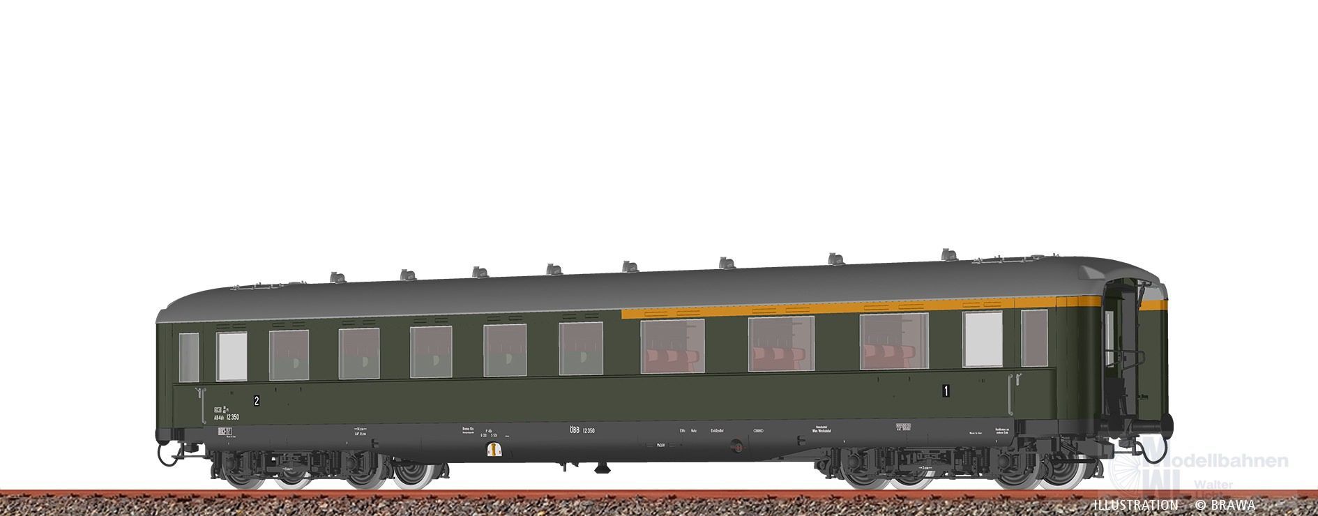 Brawa 51115 - Schürzenwagen ÖBB Ep.III AB4üh 12 350 H0/WS DIGITAL EXTRA
