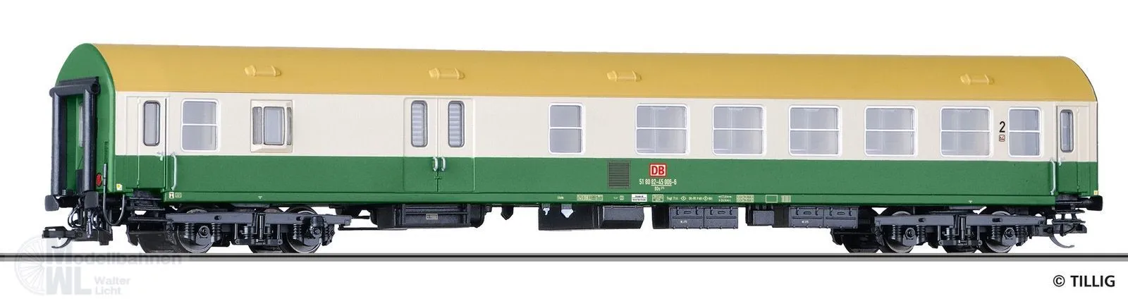 Tillig 16499 - Personenwagen DB Ep.V 2.Kl. BDs 275 Typ Y/B 70 mit Gepäckabteil TT 1:120