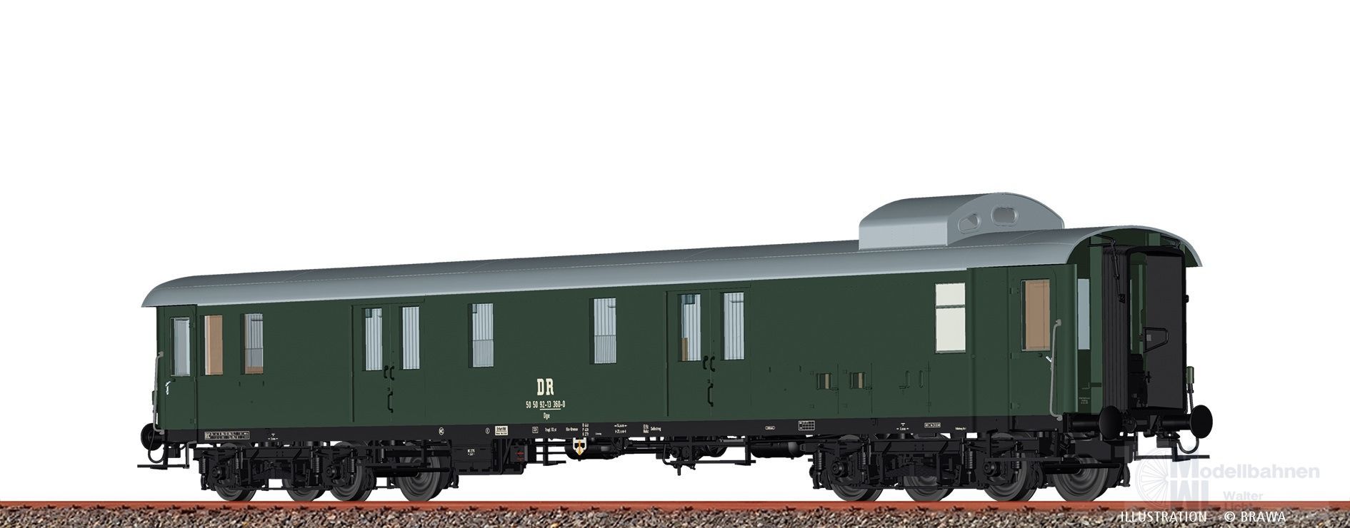 Brawa 58311 - Gepäckwagen DR Ep.IV Dge H0/GL Innenbeleuchtung