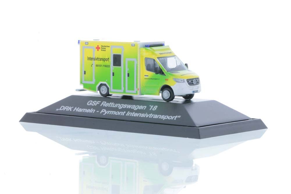 Rietze 76257 - GSF RTW ´18 DRK Hameln-Pyrmont Intensivtransport H0 1:87 Rietze 76257 - GSF RTW ´18 DRK Hameln-Pyrmont Intensivtransport H0 1:87