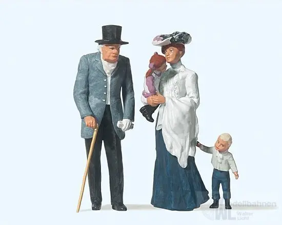 Preiser 45066 - Alter Herr, Dame mit Kindern Spur G